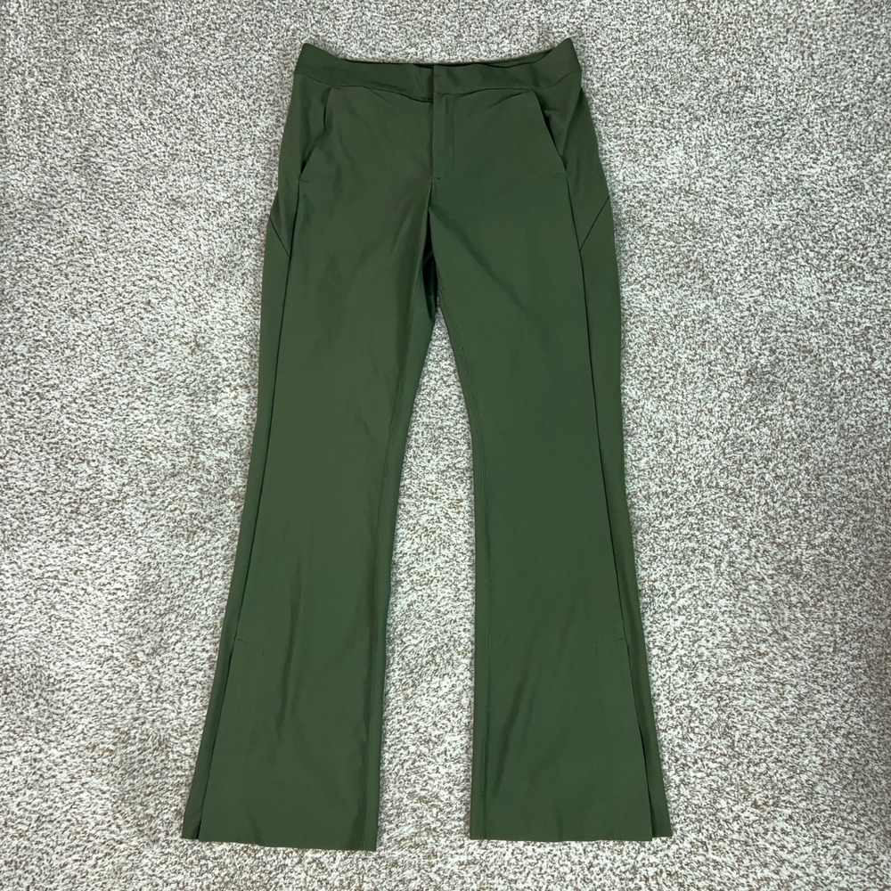 Athleta Pants Womens 12 Tall Green Travel Commuter Stellar Flare Trouser Office
